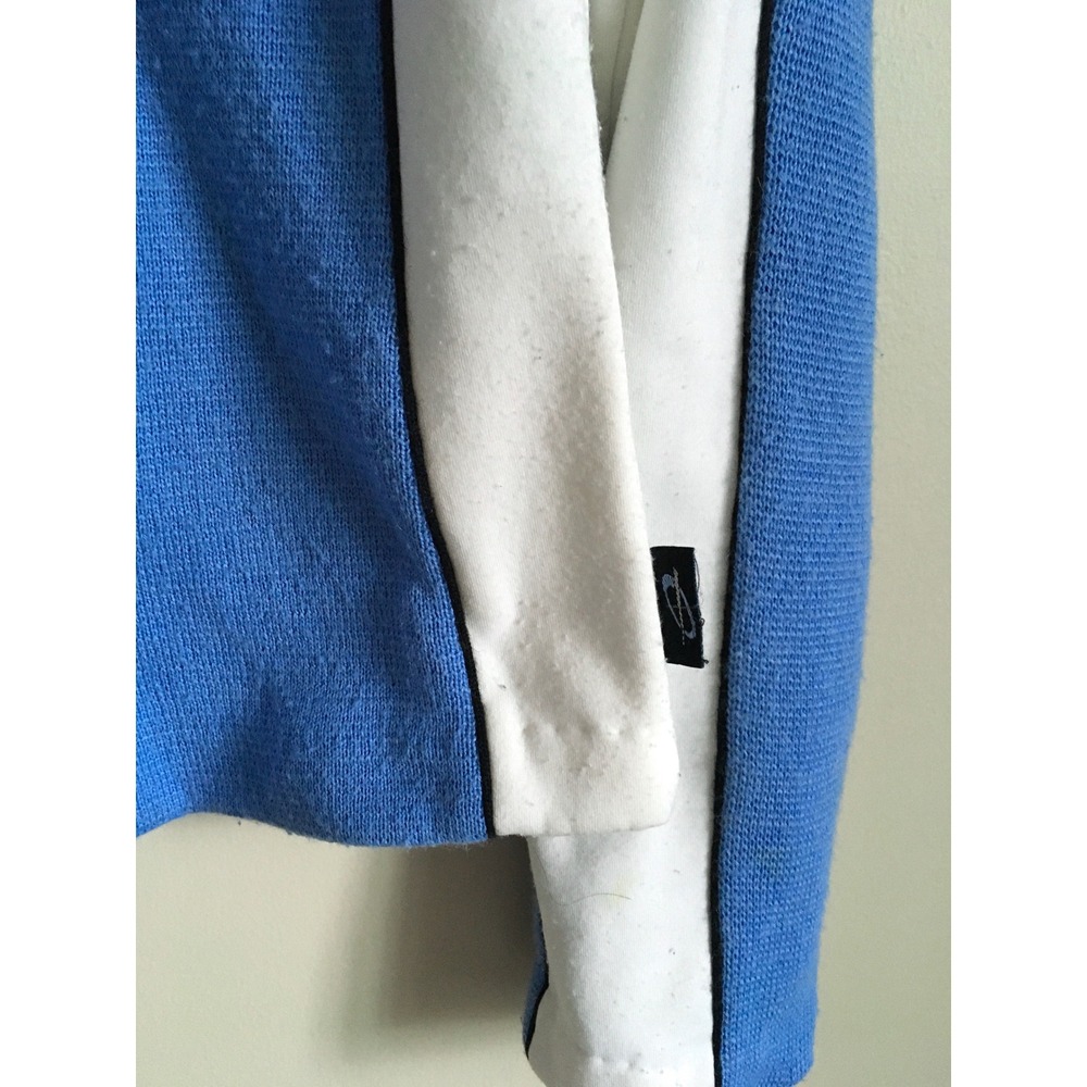 Obermeyer Signature Womens Quarter Zip Knit Sweater Blue White Colorblock Large - Picture 5 of 5